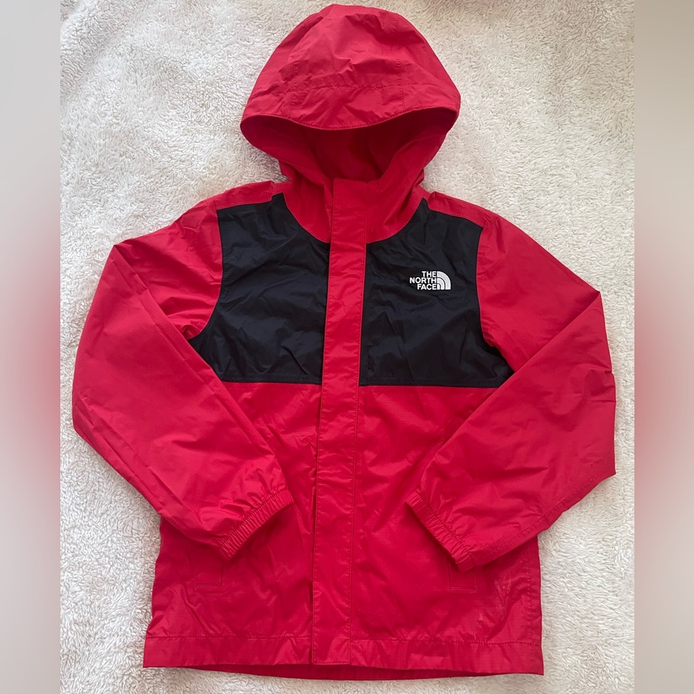 The North Face Kids Raincoat Windbreaker Jacket Red/Black Size Small (7/8)
